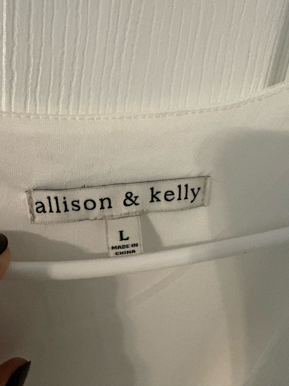 White Swiss Dot Cottagecore Dress Puff Sleeve Tie Waist Bridal L Allison & Kelly - Picture 9 of 10